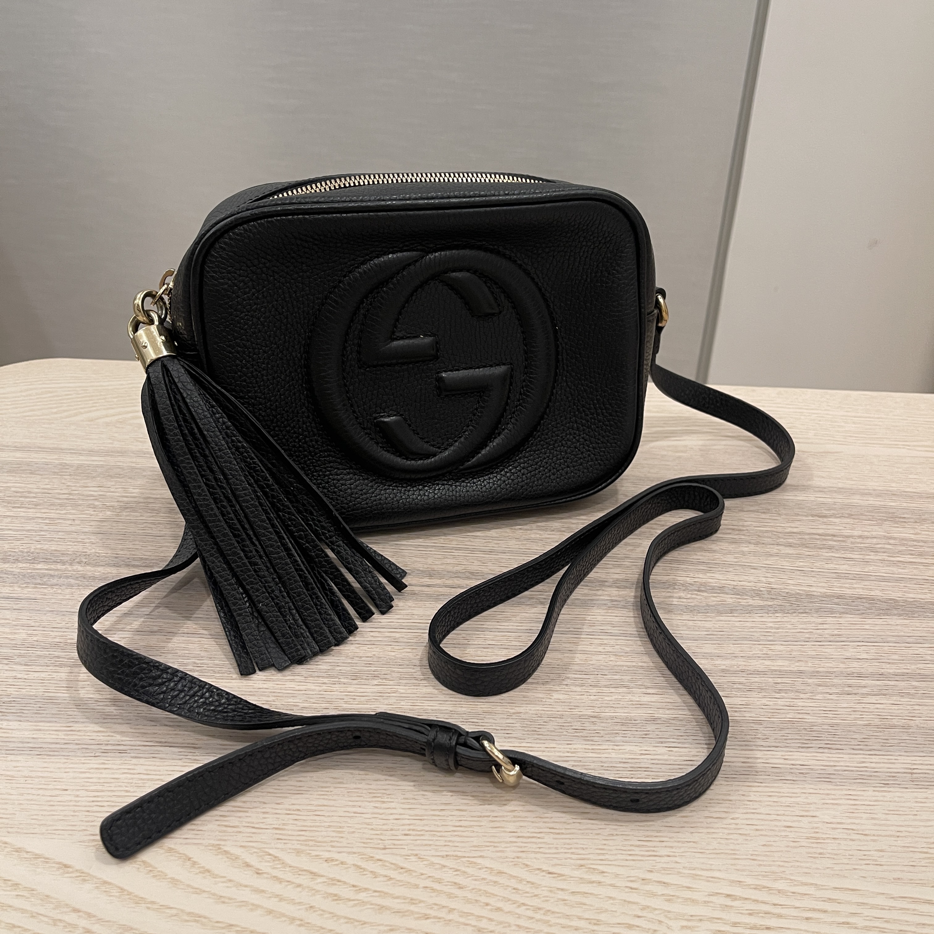 Gucci Calfskin Small Soho Disco Bag Black