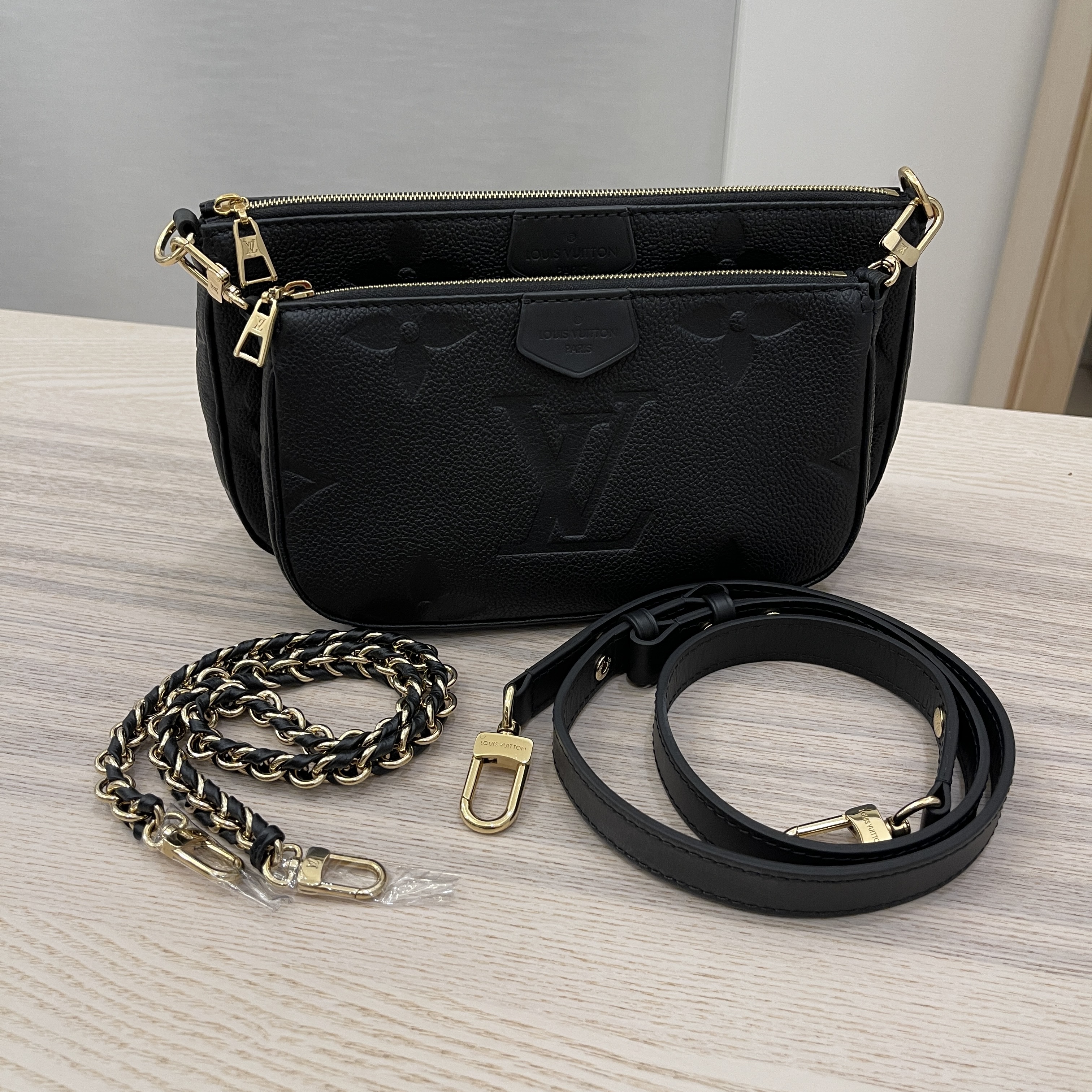 Authentic LV Black Multi Pochette Accessories Bag for Sale in