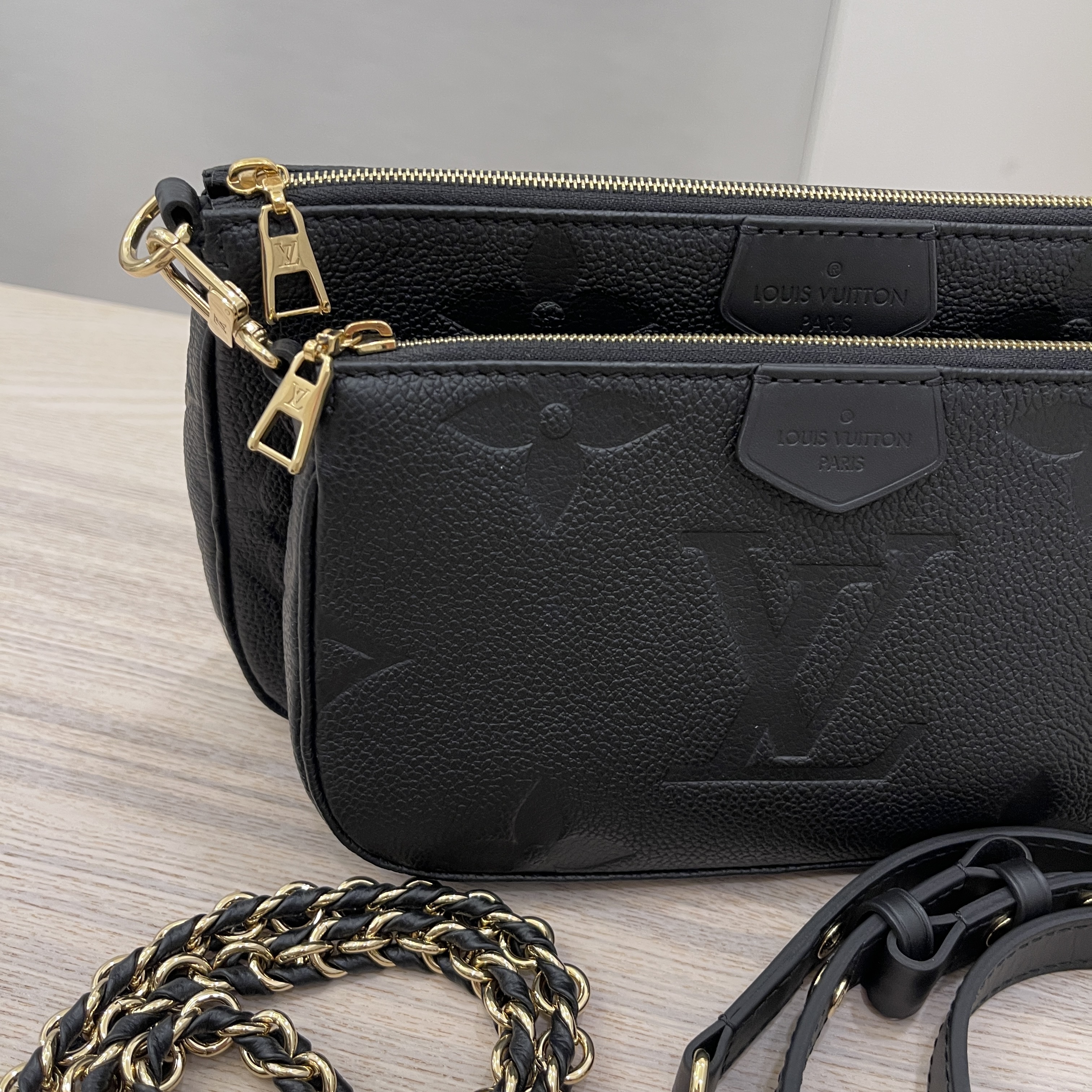 Louis Vuitton, Bags, Auth Louis Vuitton Monogram Empreinte Multi Pochette  Accessoires M8399 Noir