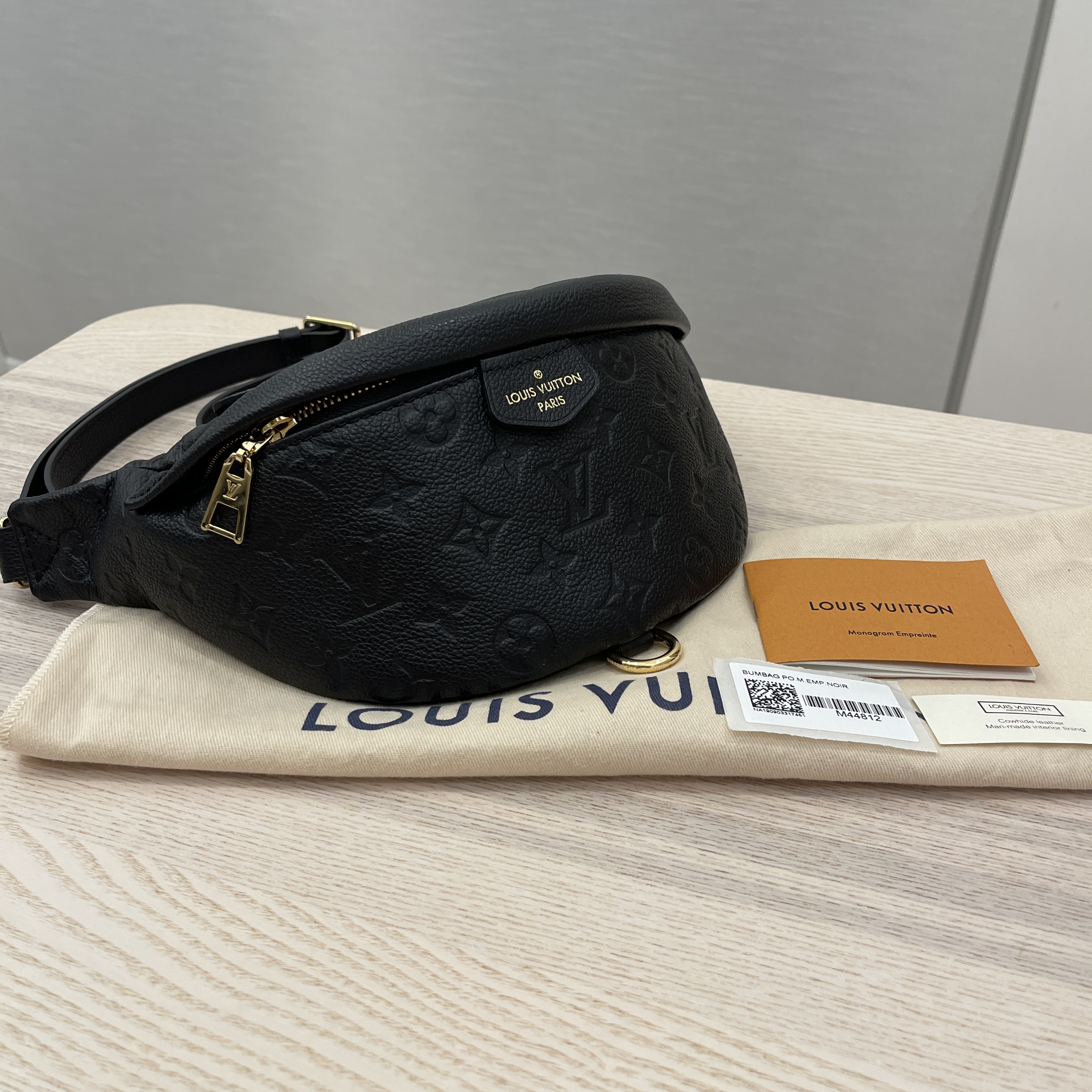 Louis Vuitton Black Bumbag Monogram Empreinte Leather Black M44812