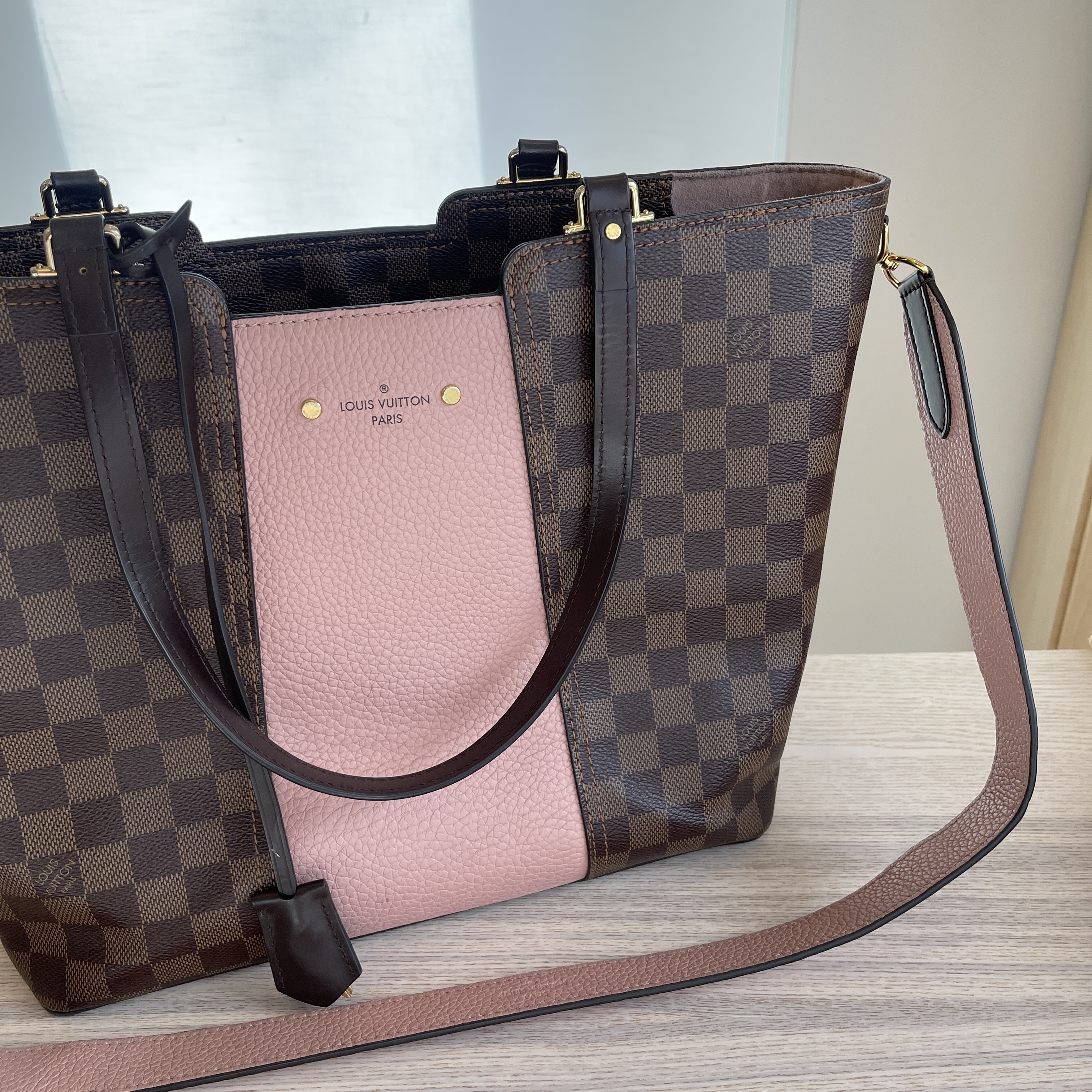 Louis Vuitton Damier Canvas and Taurillon Leather Jersey Tote Louis Vuitton