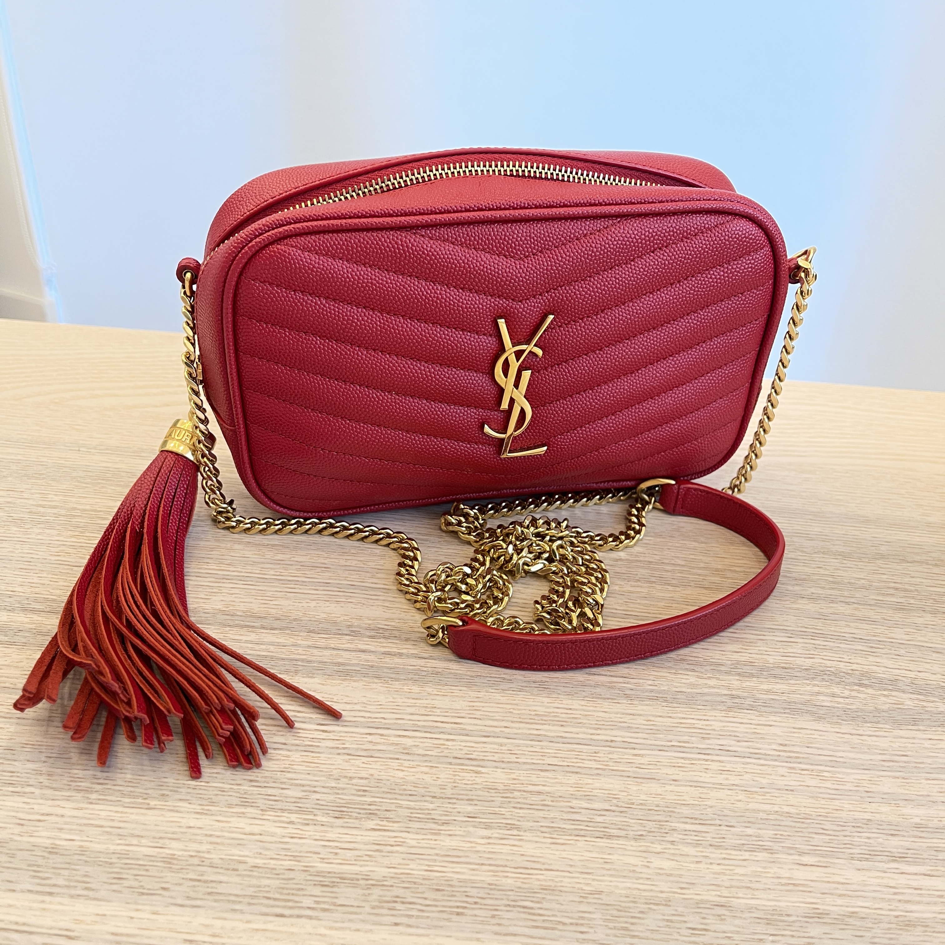 Saint Laurent Monogram Baby Lou Belt Bag - Red Mini Bags, Handbags