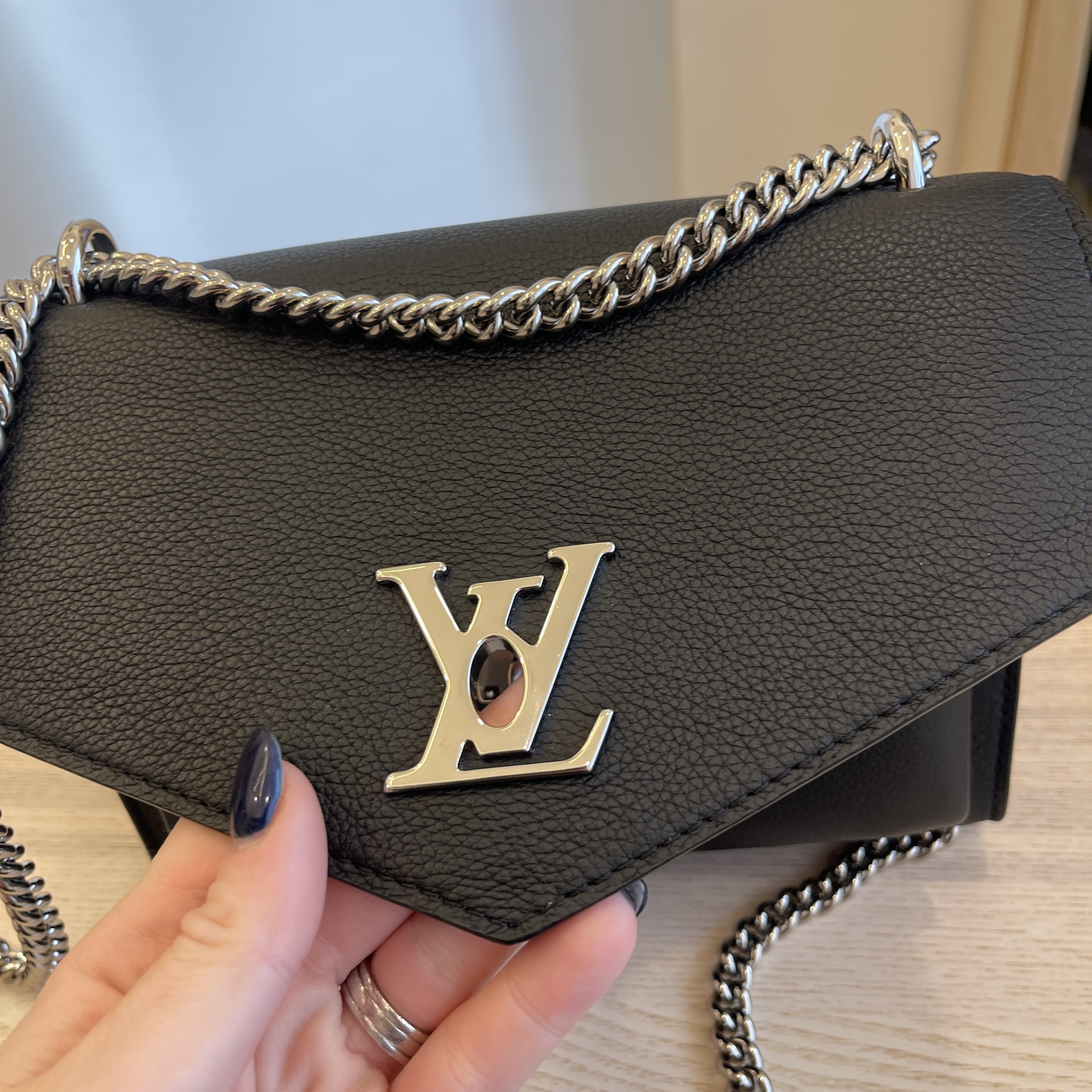 Louis Vuitton Soft Calfskin Mylockme Chain Bag Bb Rubis
