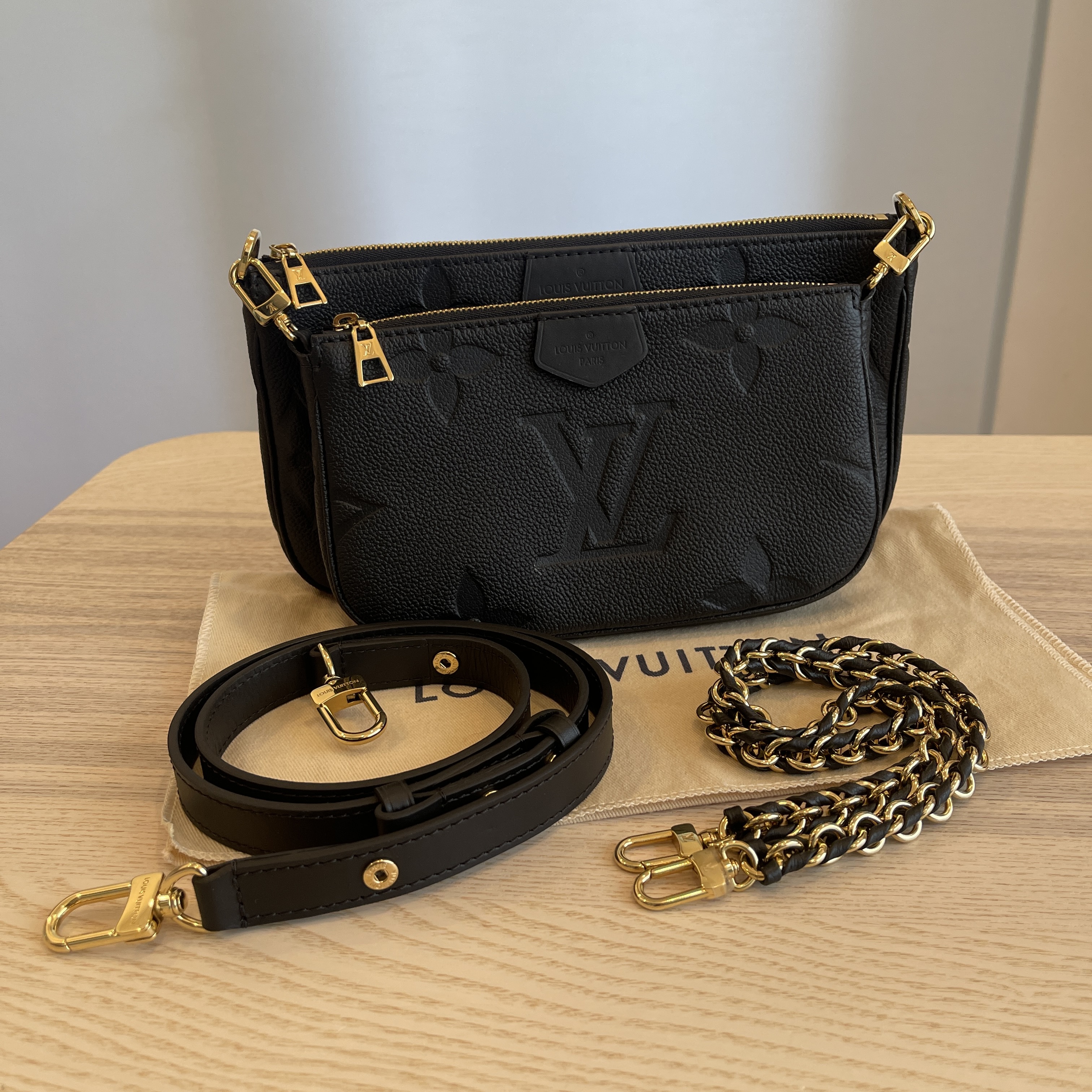 Multi Pochette Accessories Monogram Empreinte Leather Black Bag in 2023