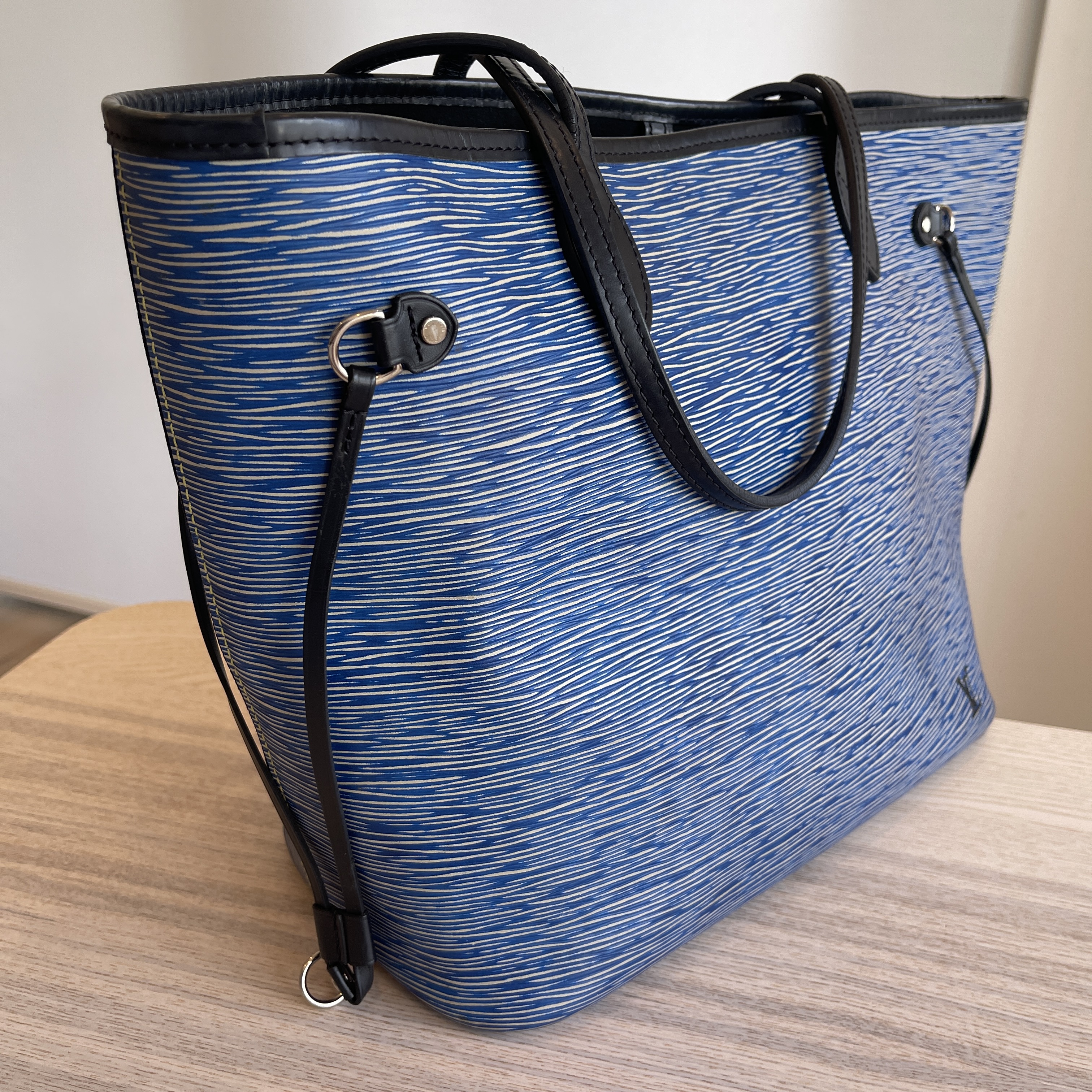 Louis Vuitton Neverfull MM Epi Denim Blue Leather ref.101998