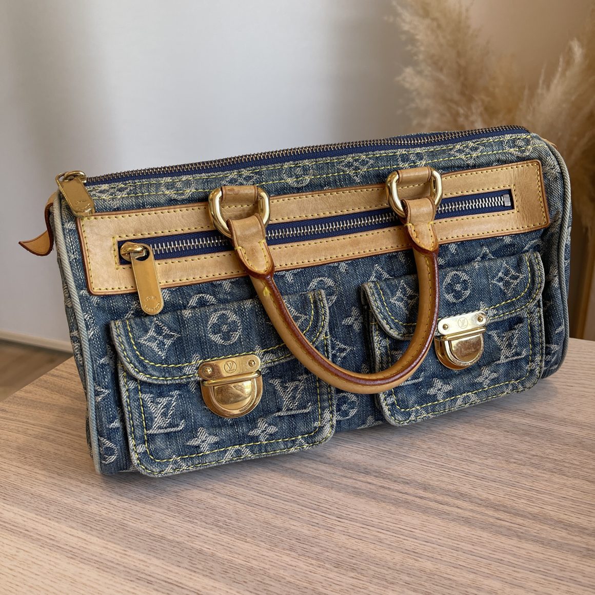 Louis Vuitton, Bags, Soldauthentic Louis Vuitton Denim Speedy Handbag