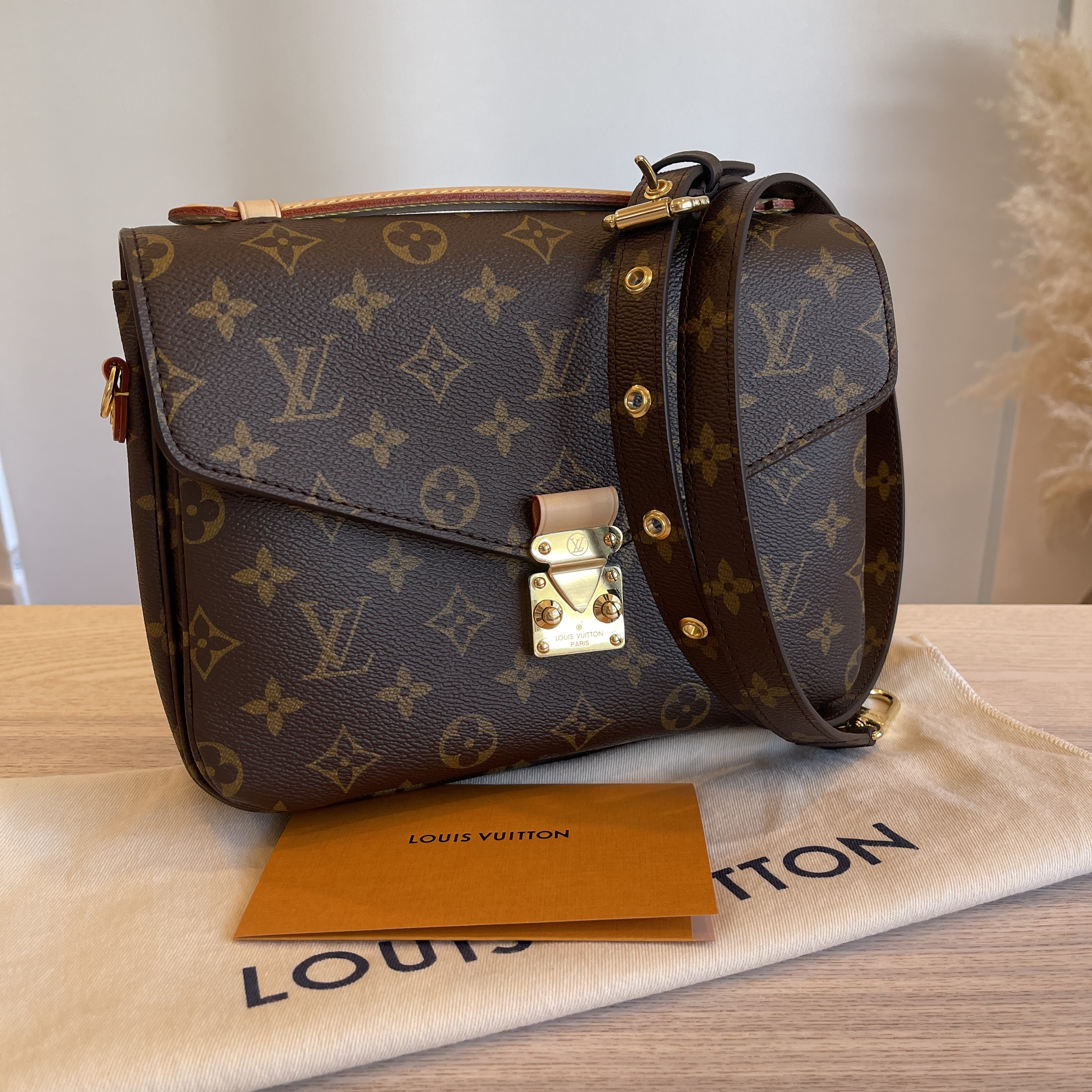 New Louis Vuitton Pochette Metis Monogram Canvas Hand Bag with Strap 2022