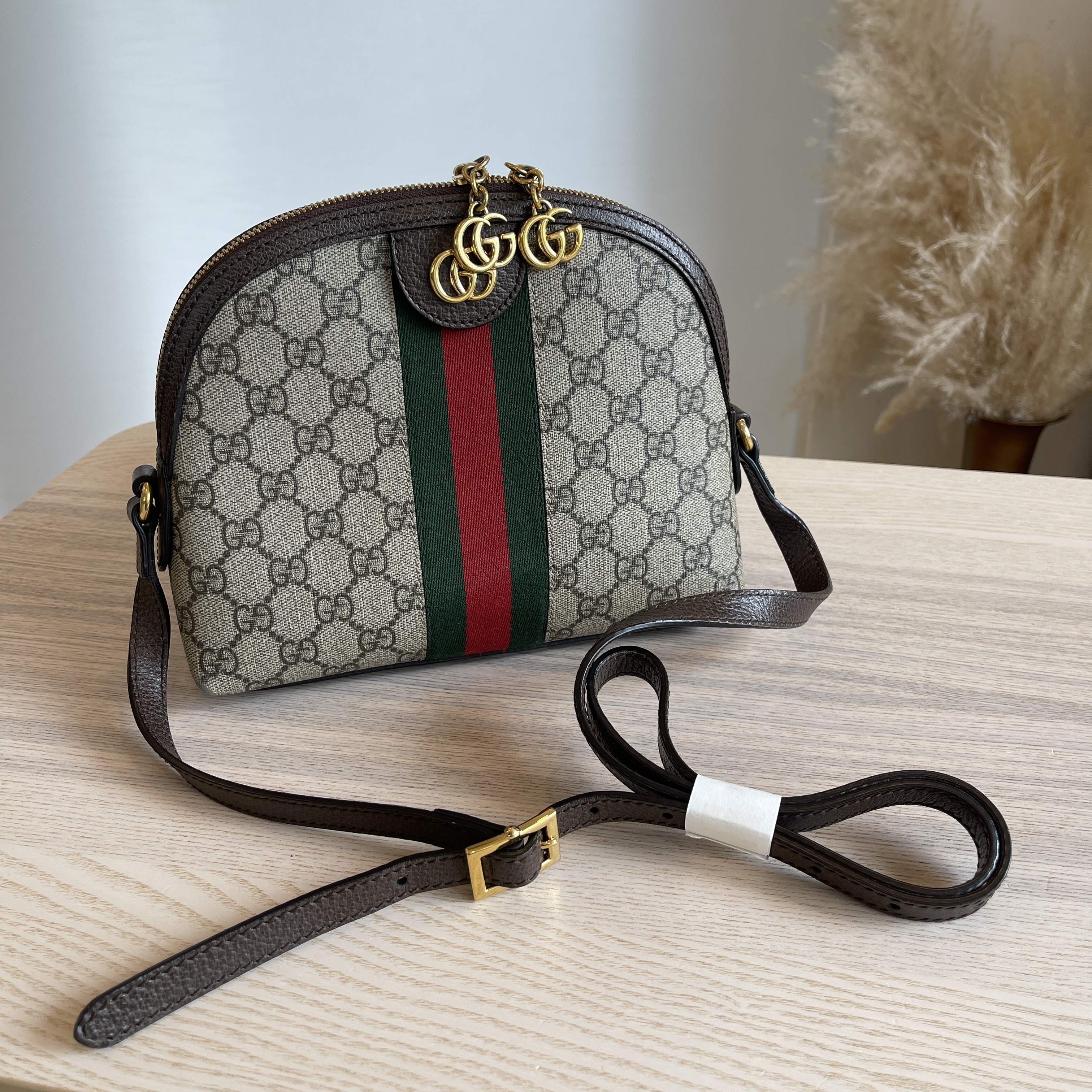 Gucci GG Supreme Monogram Small Nice Top Handle Dome bag Maple Brown 309617