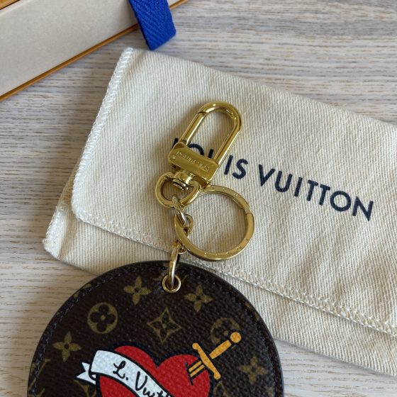 LOUIS VUITTON Monogram Heart Bag Charm/Key Fob at 1stDibs