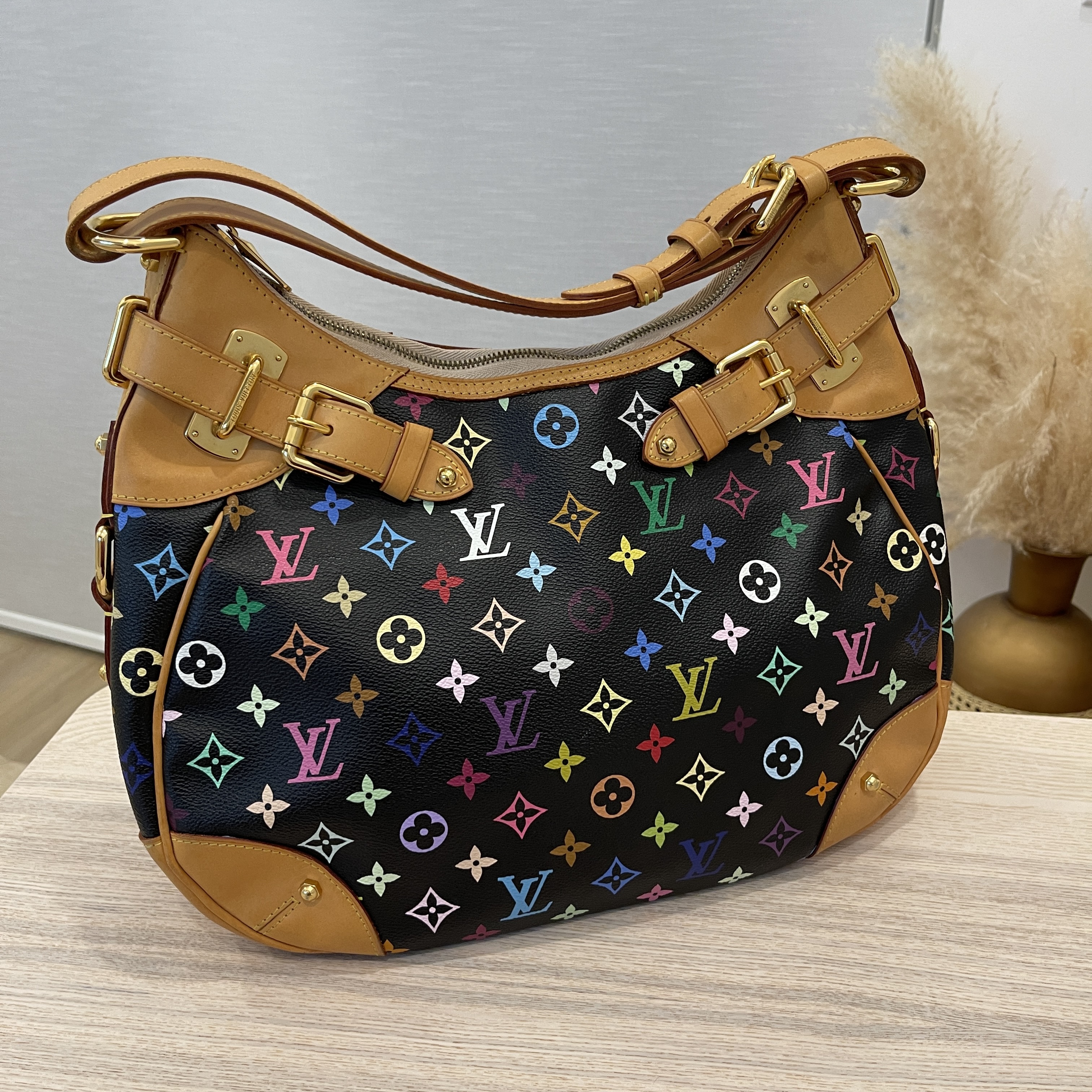 Louis Vuitton, Bags, Authentic Louis Vuitton Monogram Multicolor Greta  Shoulder Bag Hobo Black