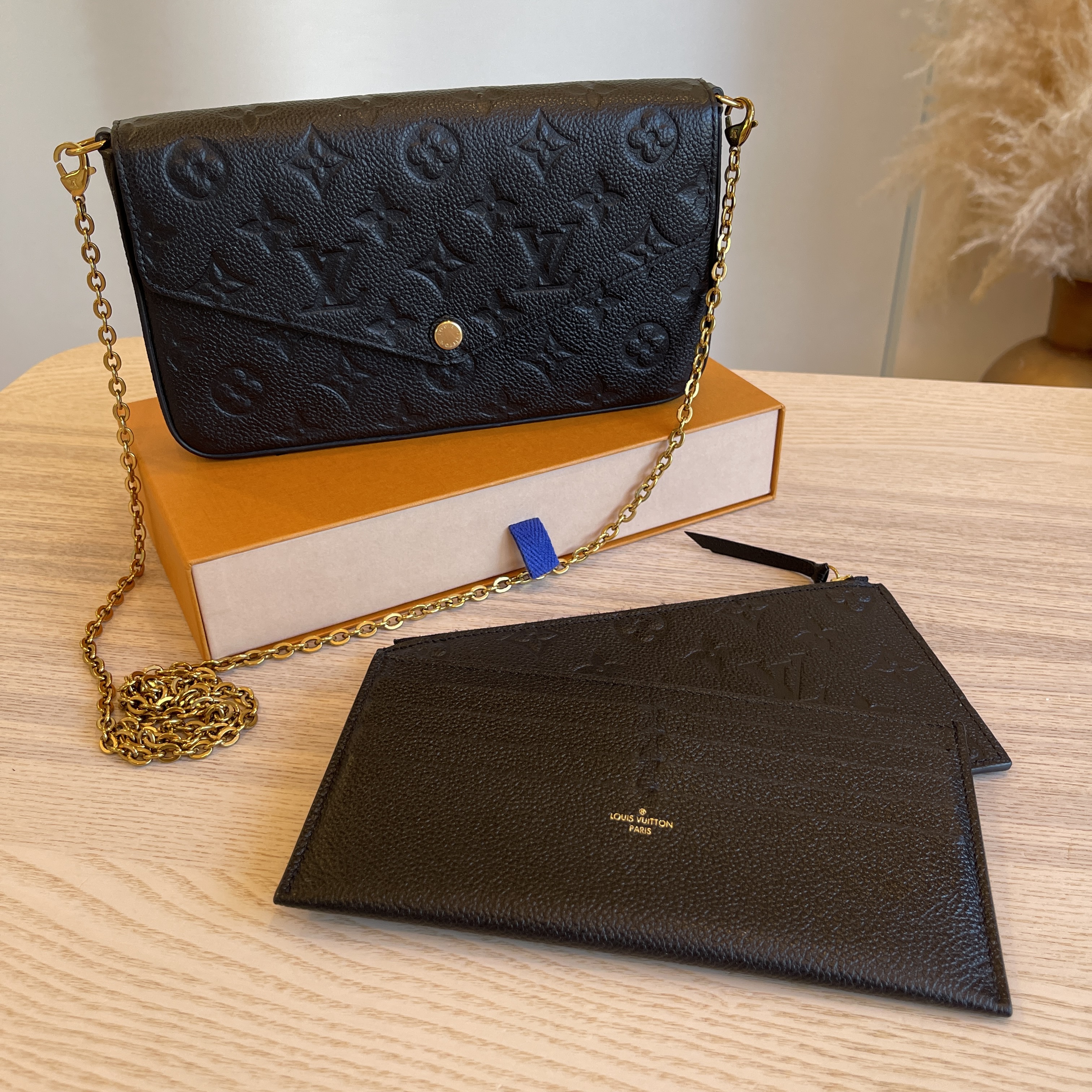 Louis Vuitton Felicie Card Holder Insert Leather Black