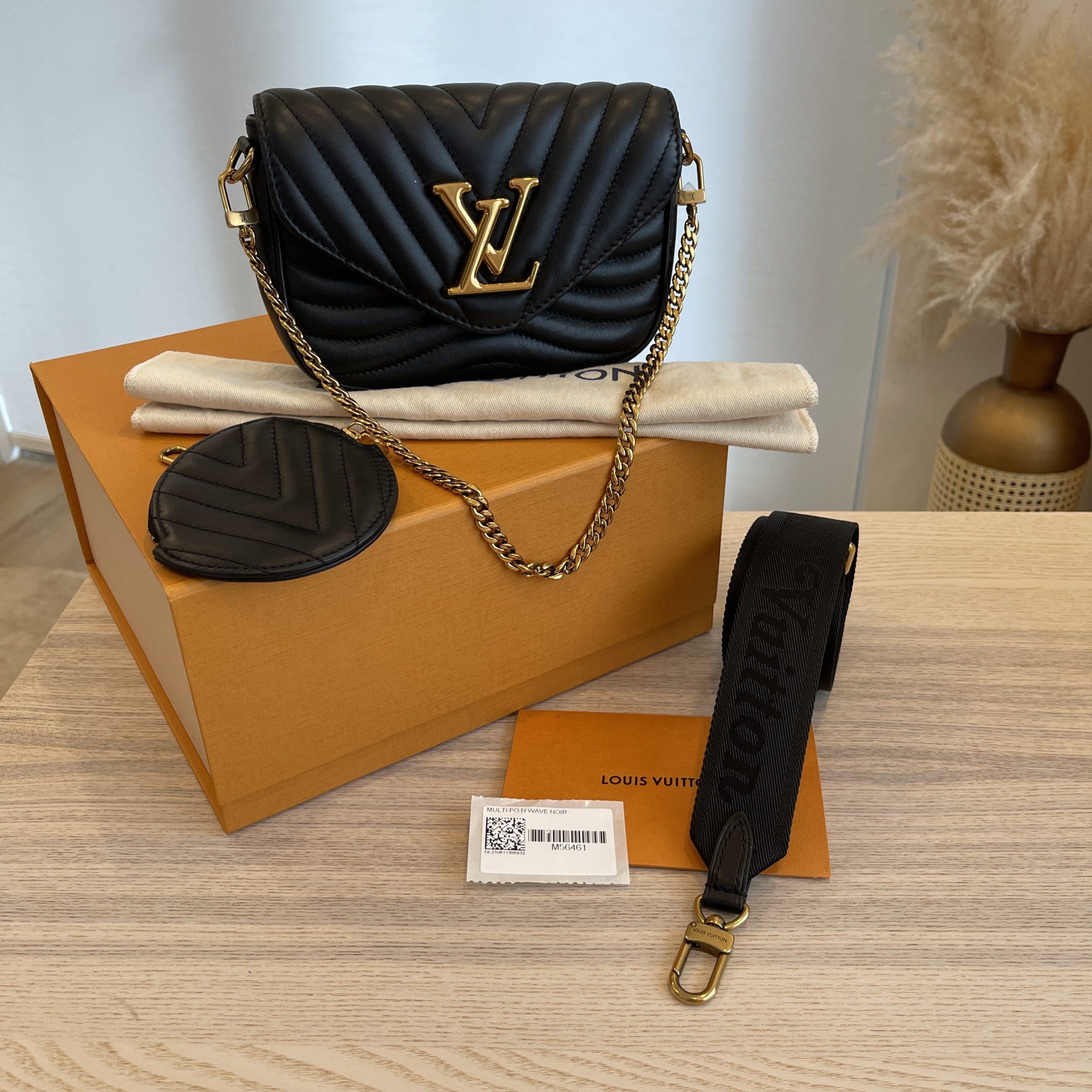 M56461 Louis Vuitton New Wave Multi-Pochette Crossbody Handbag-Black