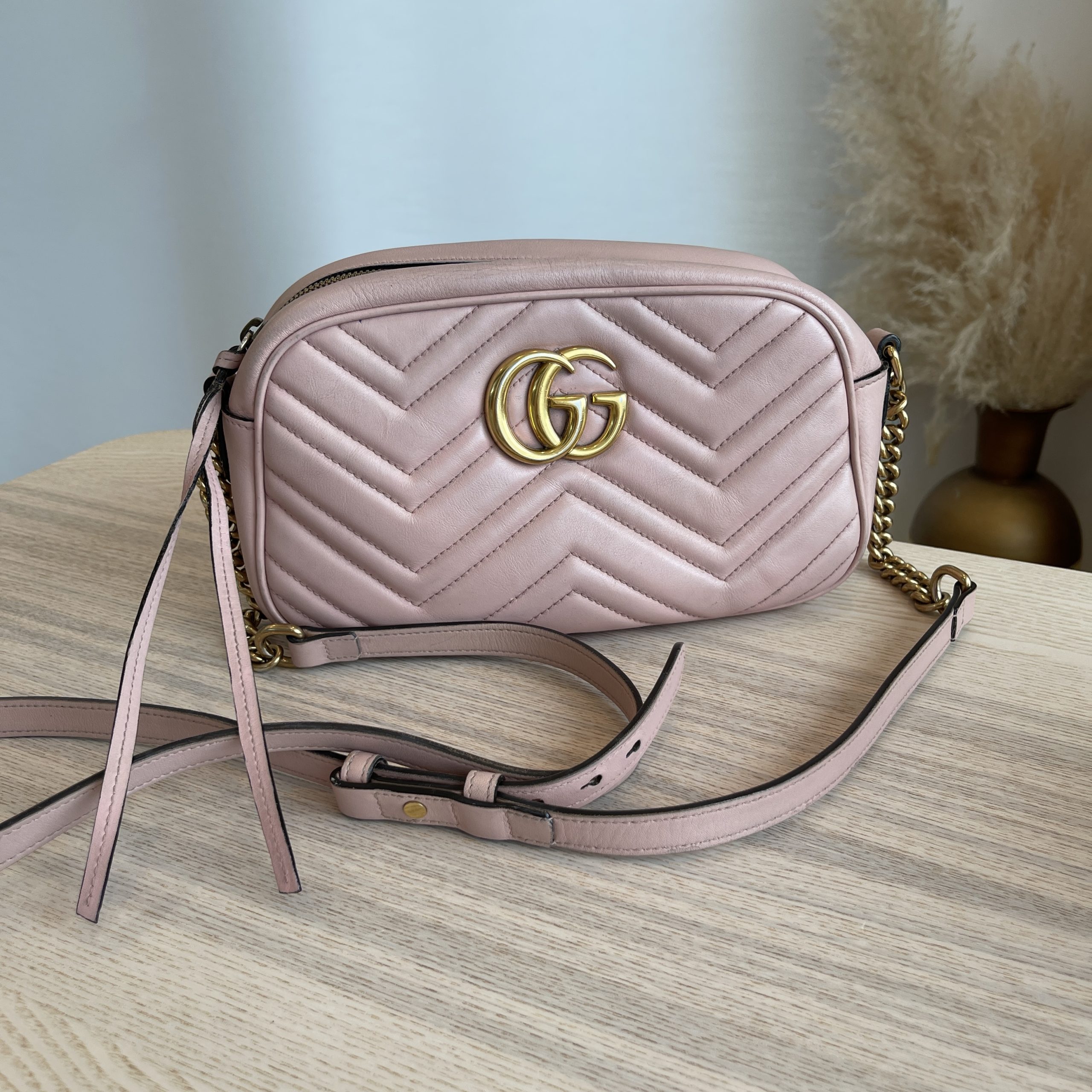 Gucci GG Marmont Backpack Matelasse Dusty Pink