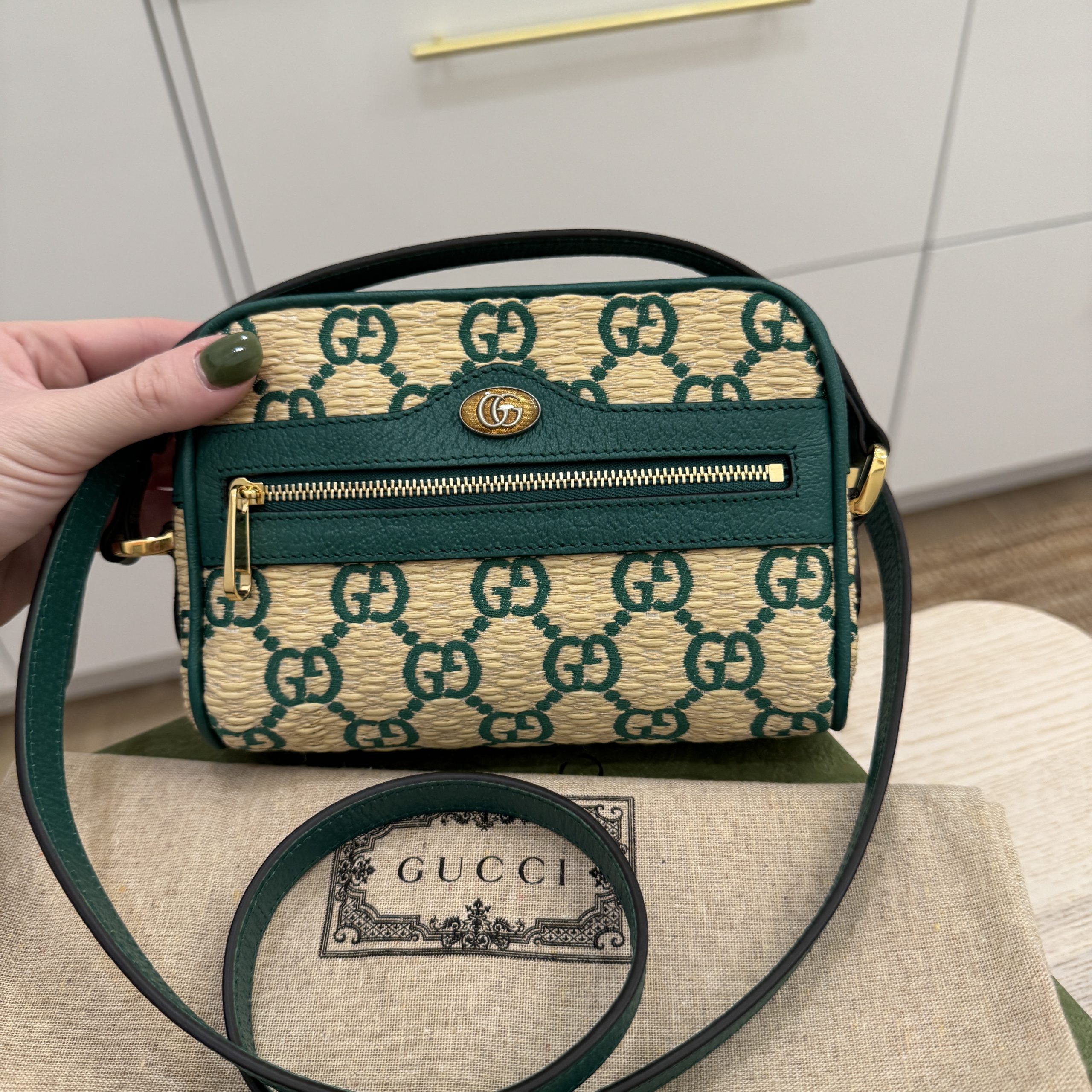 Gucci Ophidia GG Mini Crossbody Bag in Natural