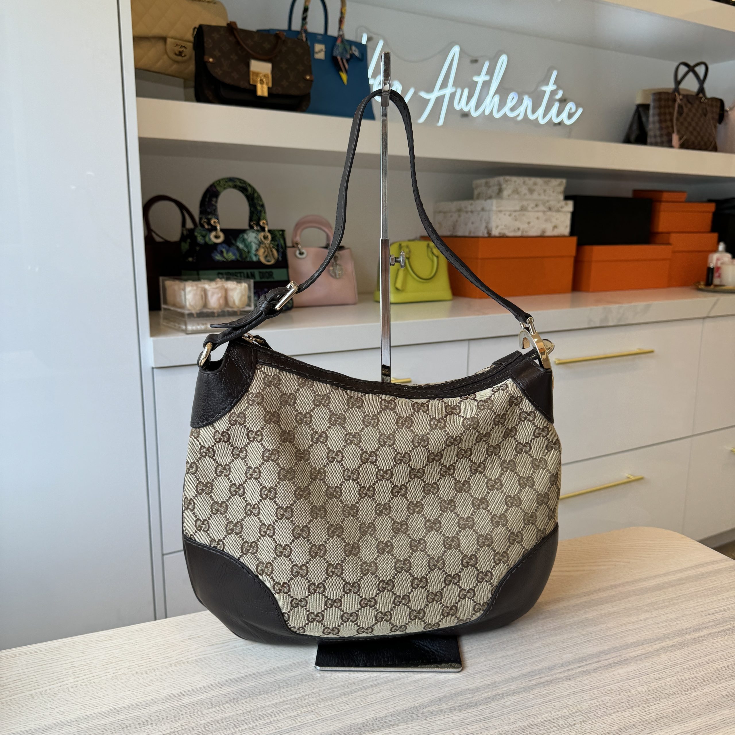 Gucci Monogram Charlotte Medium Hobo Bag