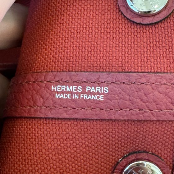 Hermes Twill D Negonda Garden Party 30 TPM Tote Fuchsia / Red