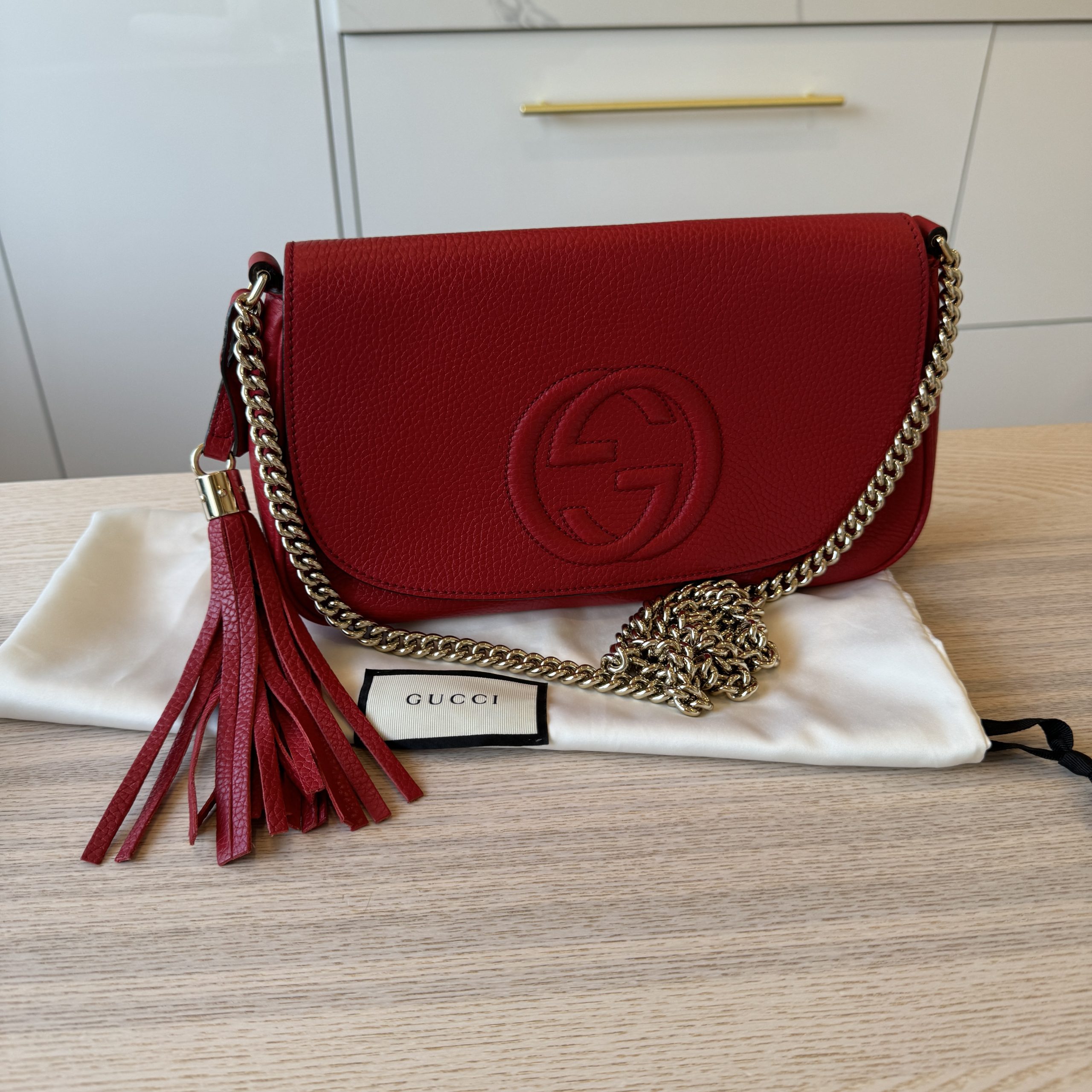 Gucci GG Marmont Quilted Heart Chain Shoulder Bag 443497 Hibiscus Red  Leather Women's GUCCI | eLADY Globazone