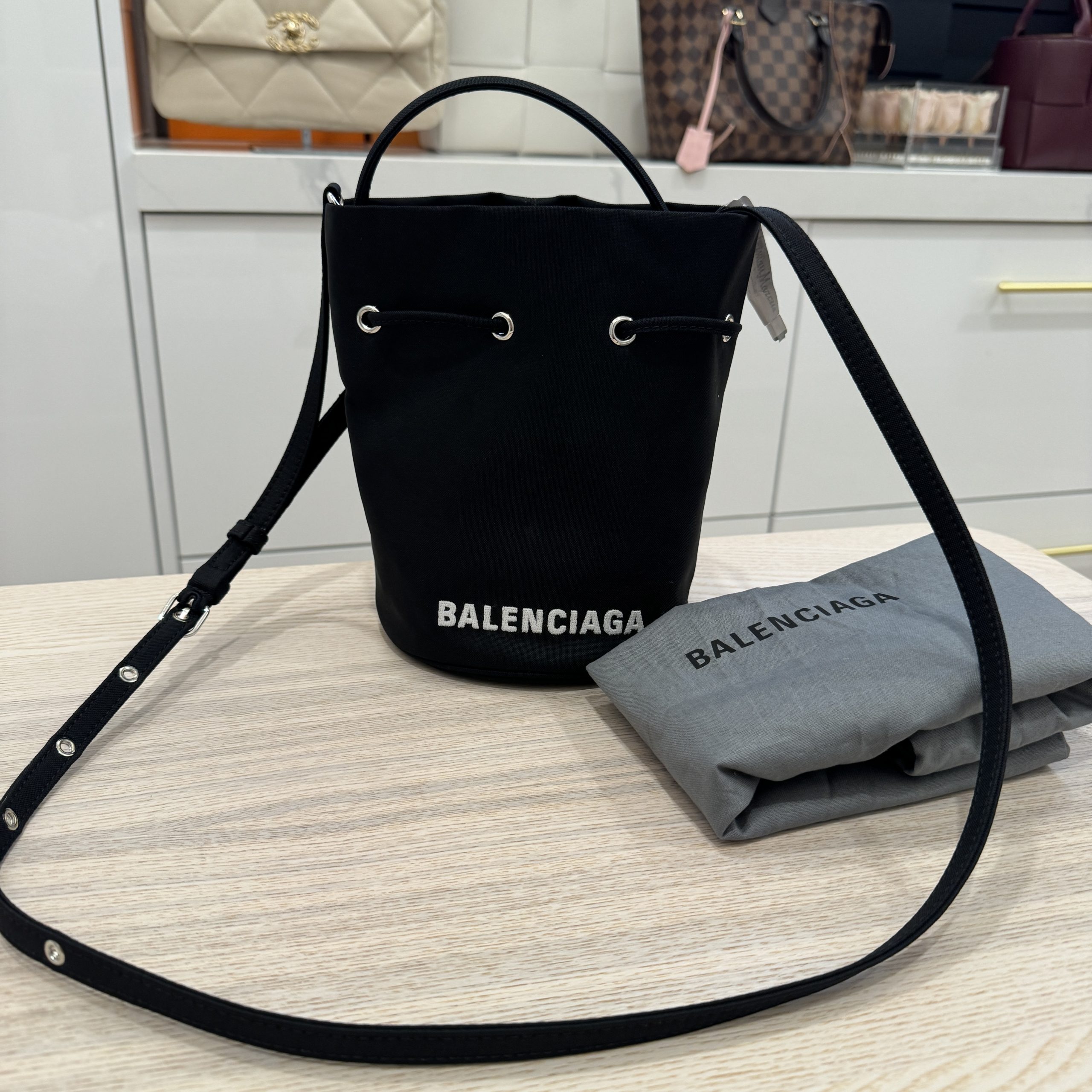 Balenciaga nylon bucket bag new arrivals