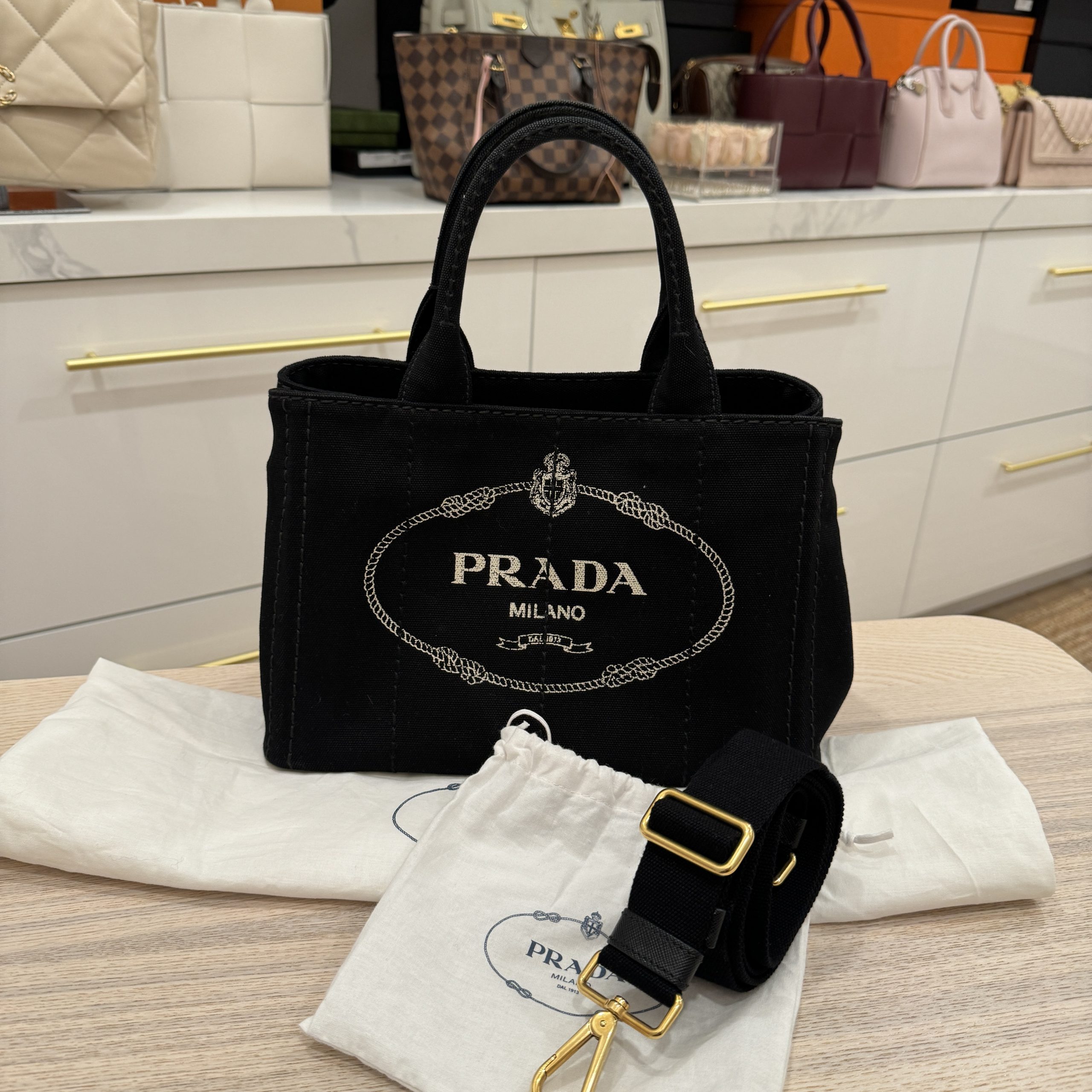 Prada tote bag online canvas