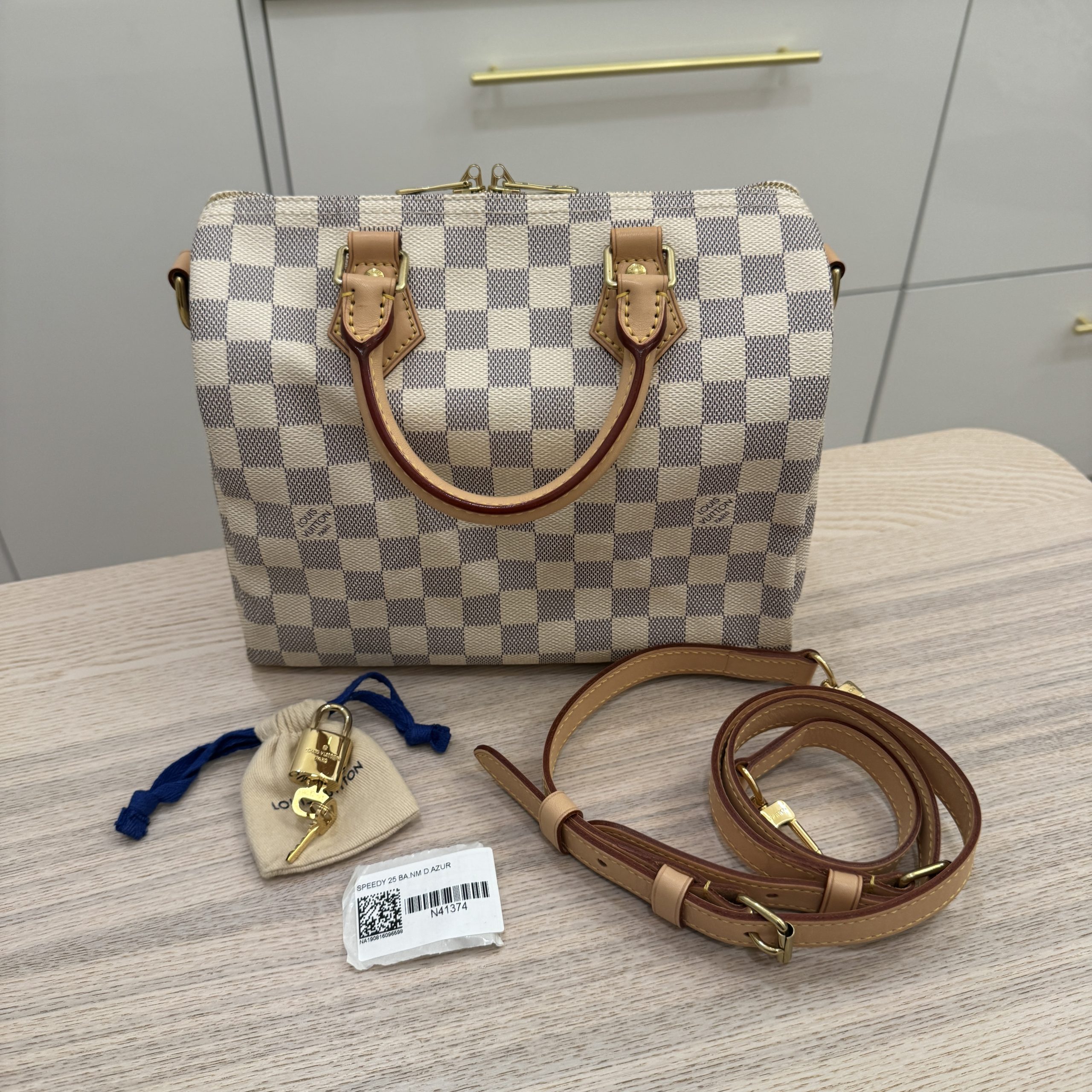 Louis Vuitton Damier Azur Speedy Bandouliere 25 NM