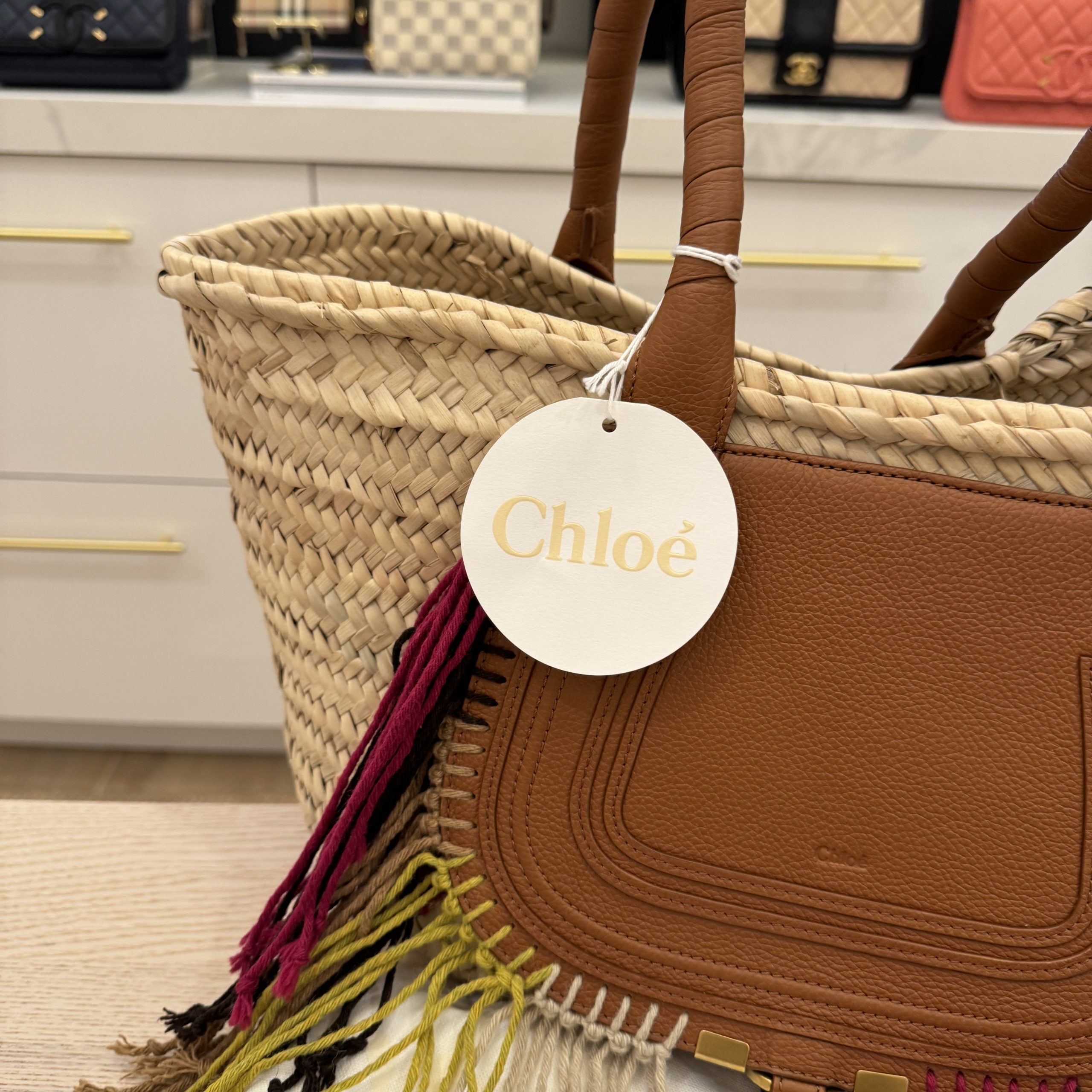 Chloe Tan Medium Marcie Basket Tote