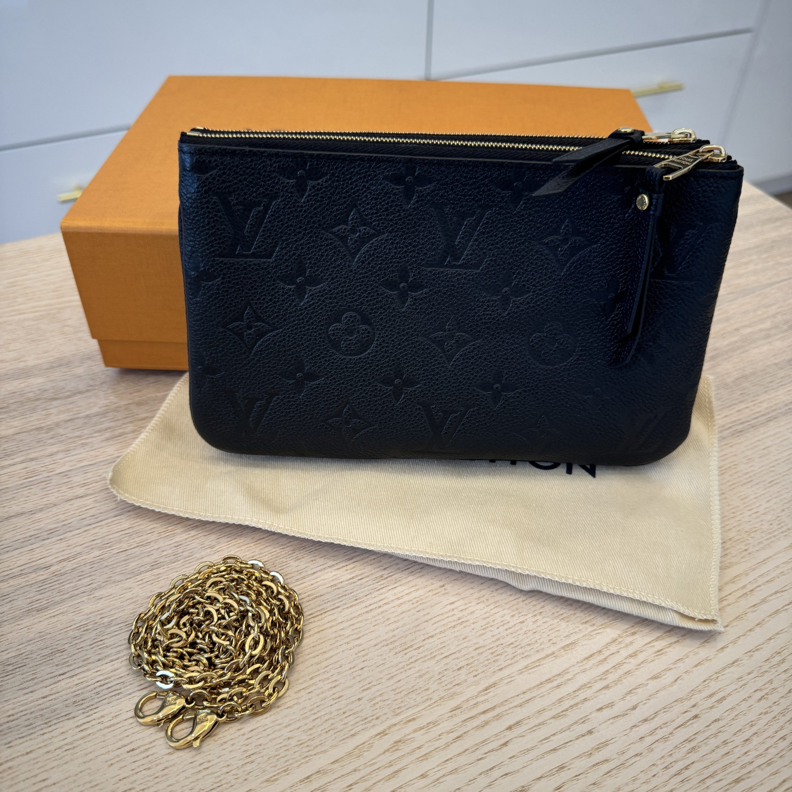 Double zip pochette online black