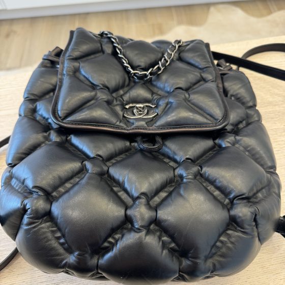 Chanel Calfskin Quilted Chesterfield Backpack Black