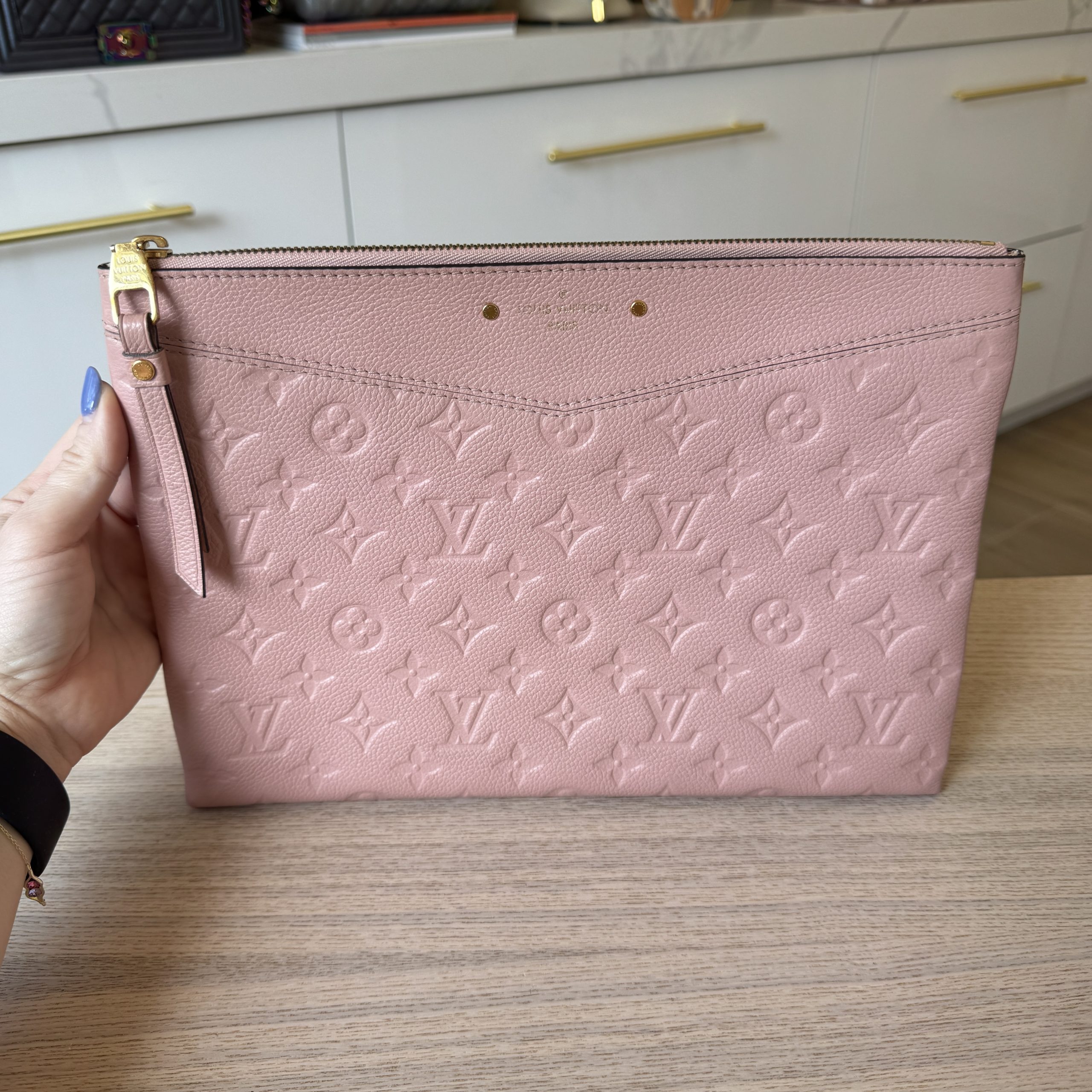 Louis Vuitton Monogram Empreinte Daily Pouch Rose Poudre